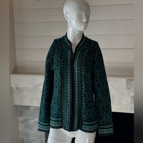 Appleseed’s Green Nordic Inspired Soft Zip Front Cardigan Size Medium - Picture 13 of 13